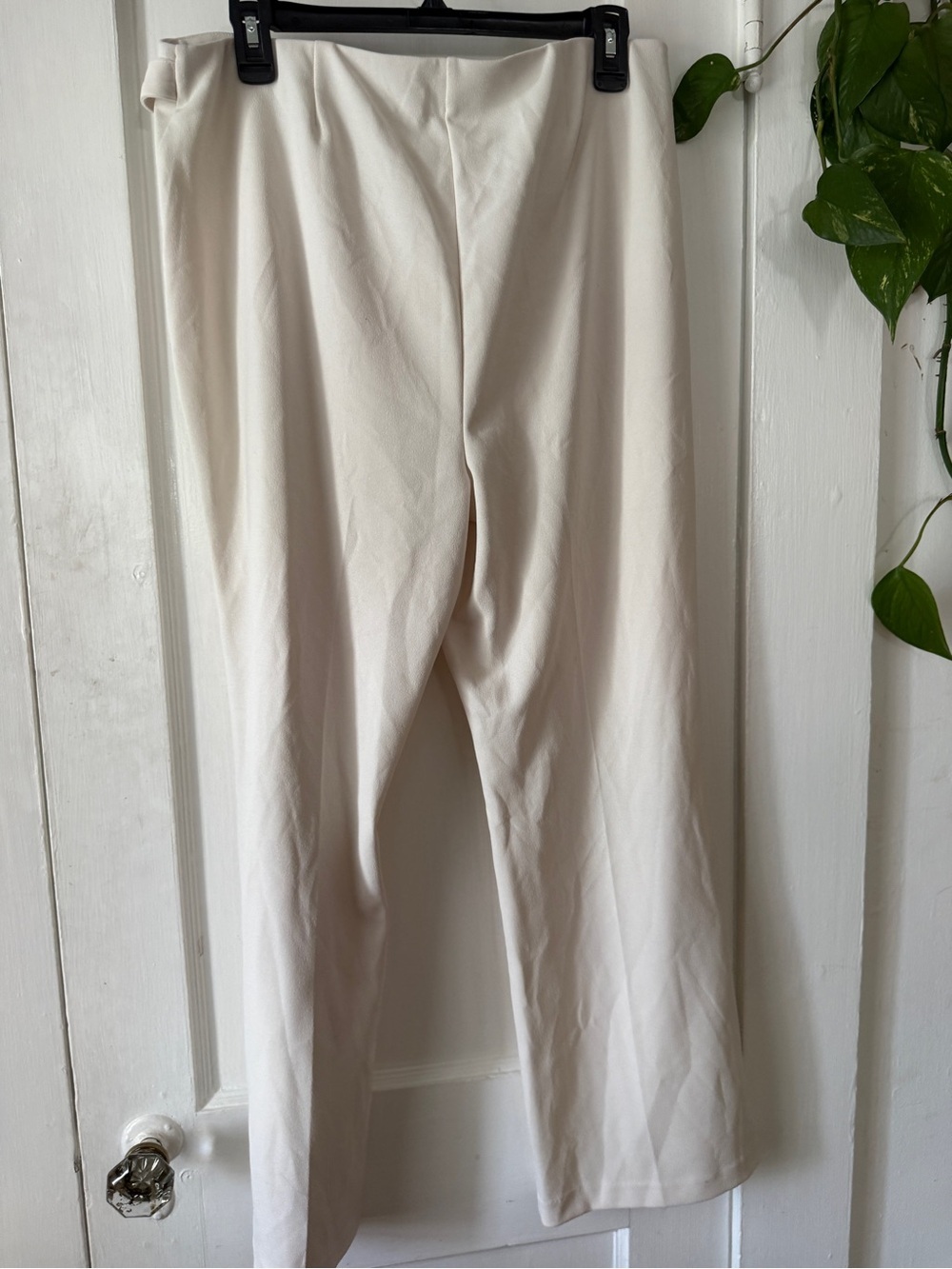 Cream High-Waist Paperbag Tie Pants NEW YORK CLOTHING COMPANY size 16P - Picture 6 of 7